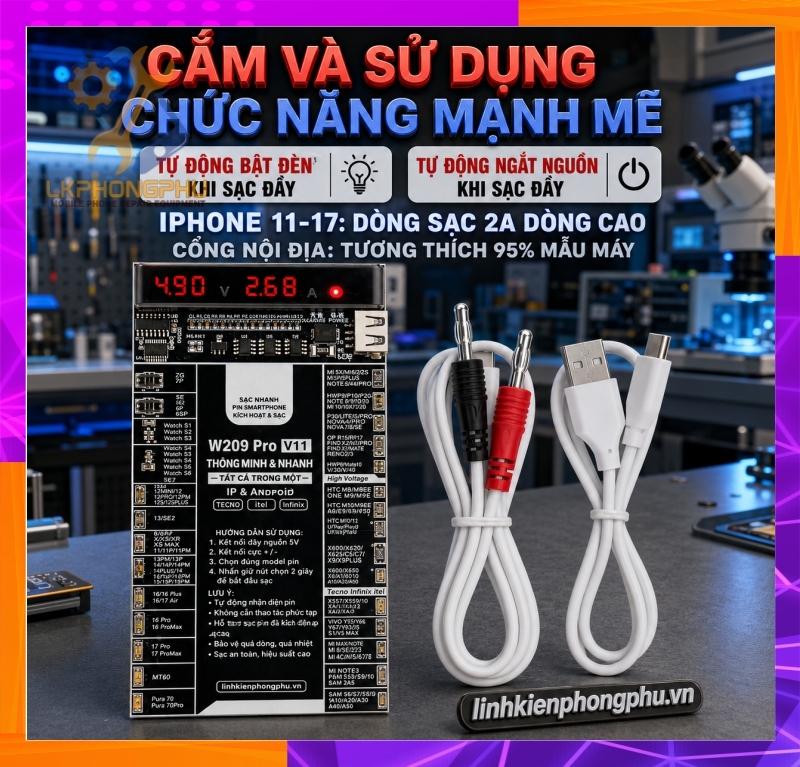 Mạch Kích Pin OSS TEAM W209 PRO-V11 Battery Fast Charging and Activated 2 IN 1 Tool