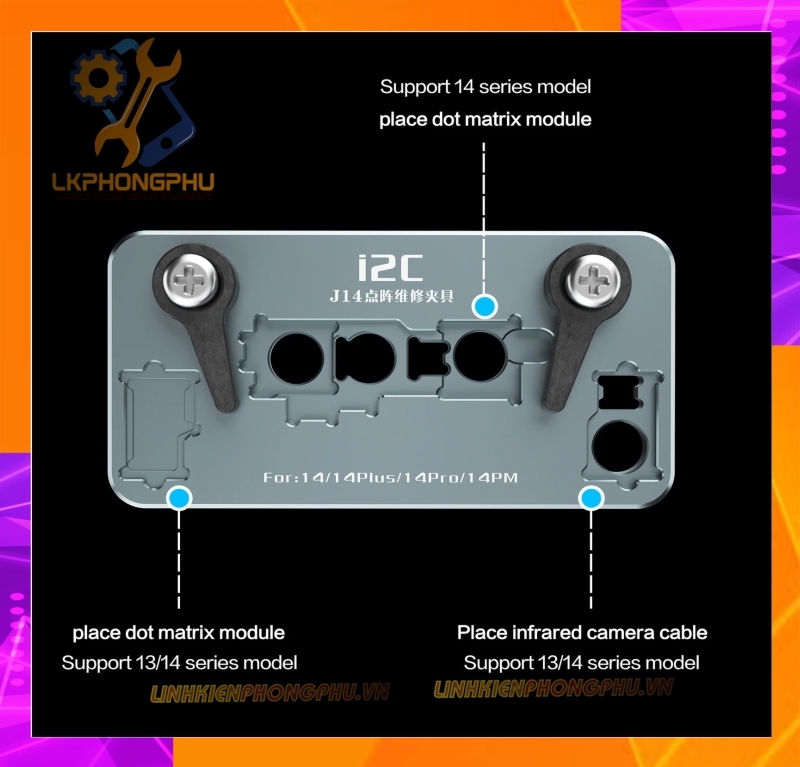 Đế Canh Đế Kẹp Sửa Chữa Face ID i2c J13: X-13ProMax / J14 : 14 Series