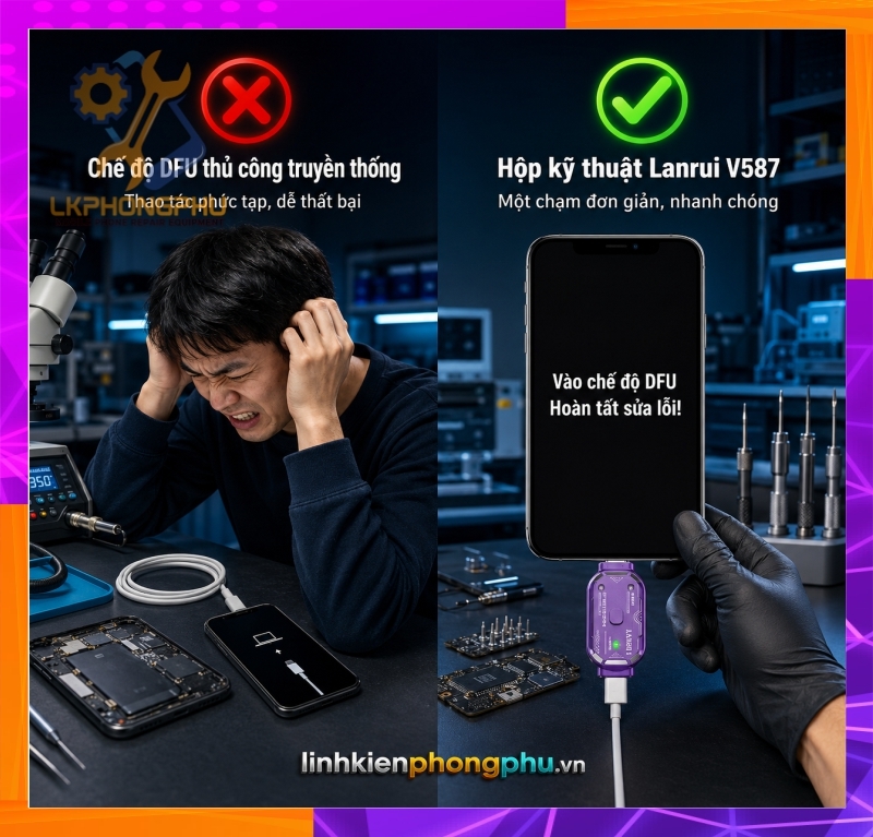 Lanrui V587 Adapter Lightning - Type C vào DFU Recovery  Apple - Android