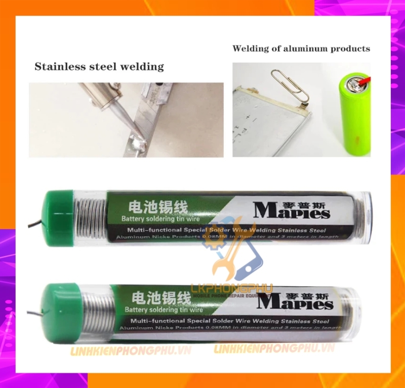 Chì hàn Cell Pin Mapies Size 0.8mm x 3m