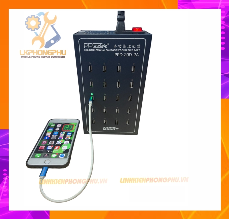 Hub sạc nhanh USB chia cổng PPDWoNeNg 20 Cổng 20D-2A