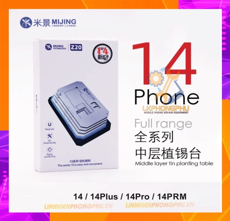 Khuôn kèm vỉ làm chân viền Mijing Z20Pro iPhone Series 14
