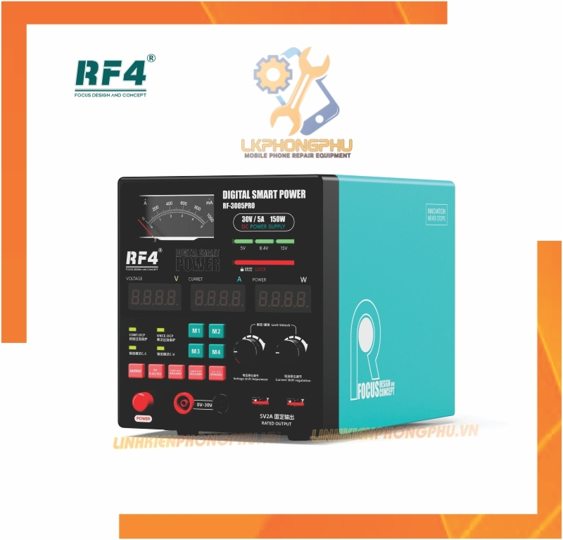 Máy Cấp Nguồn RF4 3005D Pro Kim và Số CS150W 30V5A