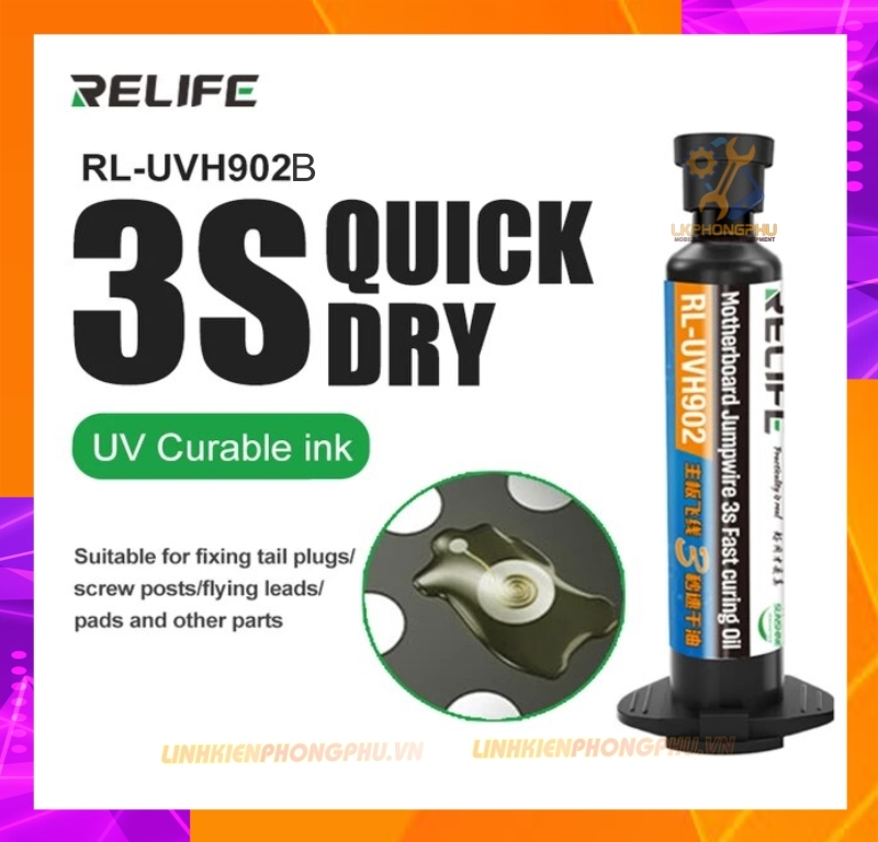 Keo UV bôi chống chập chạm Relife RL-UVH902B. Khô trong 3S