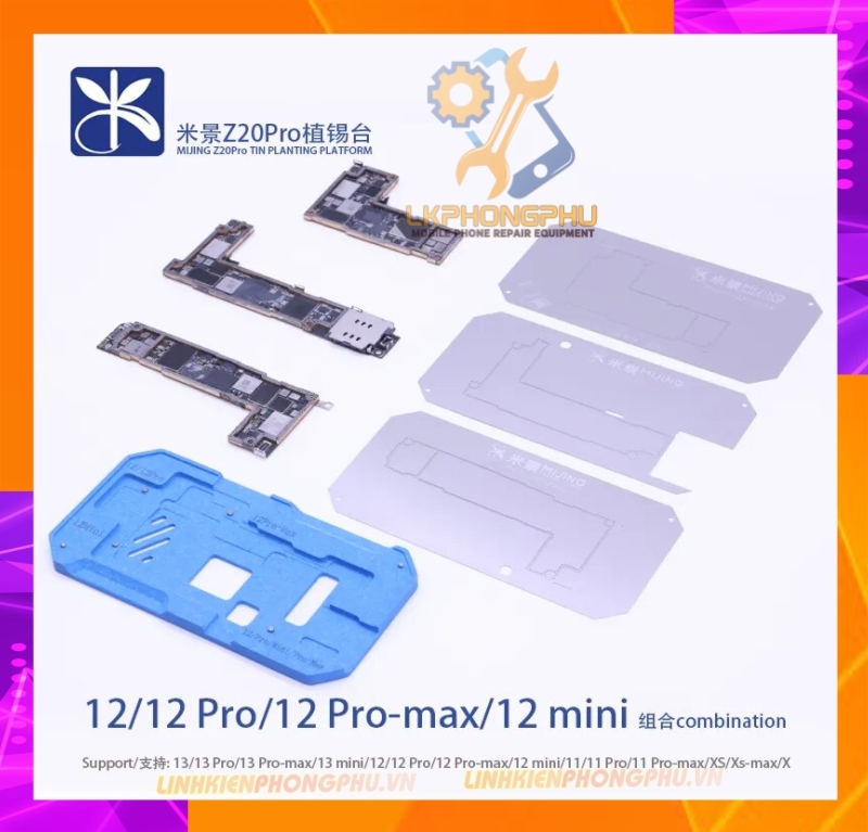 Bộ khuôn kèm vỉ làm chân viền Mijing Z20Pro All iPhone X-16ProMax