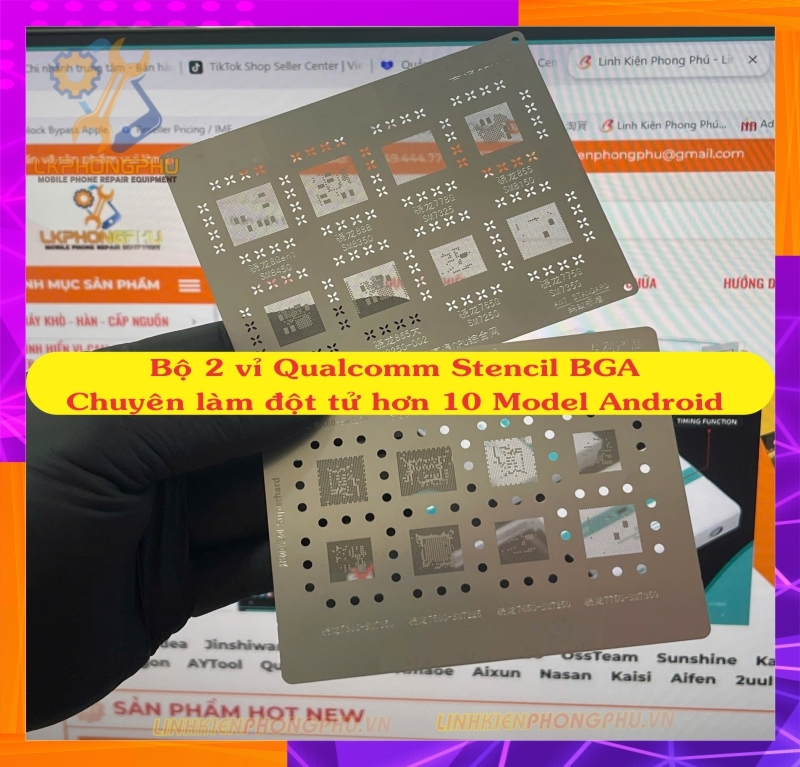 Bộ 2 Vỉ Chuyên làm Android Đột Tử Qualcomm BGA CPU Stencil Hơn 10 Model 