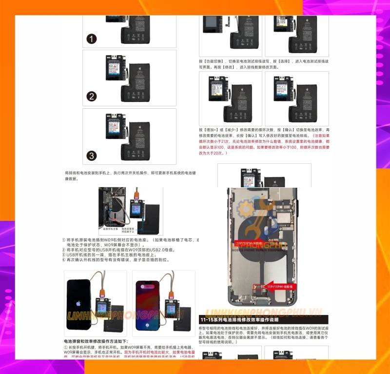 Box W09 PRO V3 OSSTeam Fix % pin không cần dùng cáp Fix 11-15Pro Max
