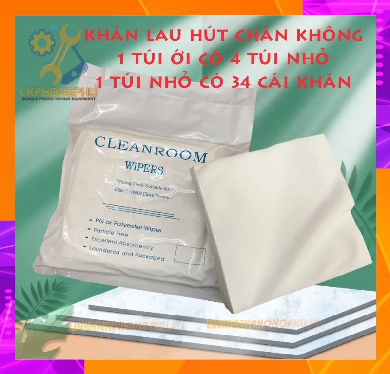Khăn lau hút chân không 1 túi lớn có 4 túi nhỏ. 1 túi nhỏ có 34 cái khăn