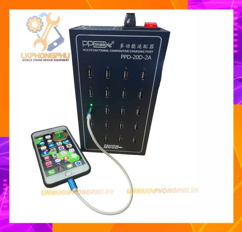 Hub sạc nhanh USB chia cổng PPDWoNeNg 20 Cổng 20D-2A