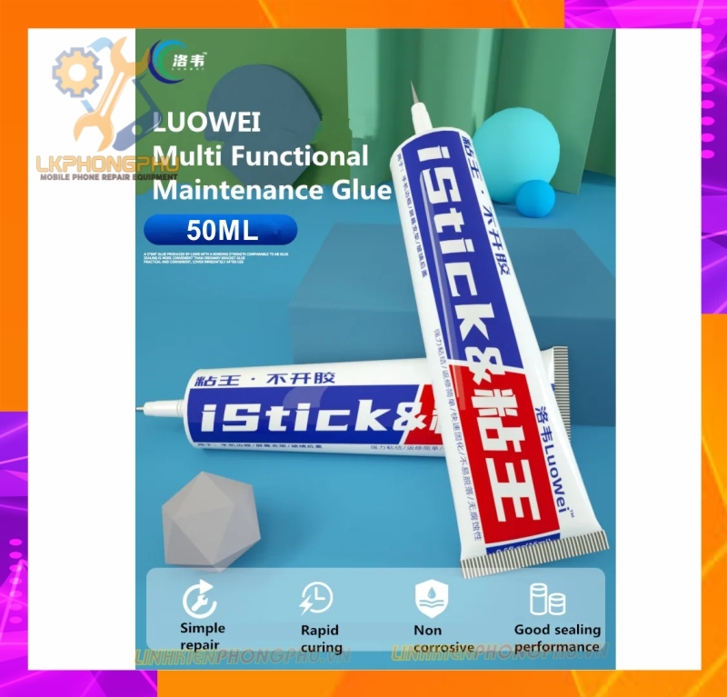 Keo dán iStick Luowei 50ml Trong và Đen