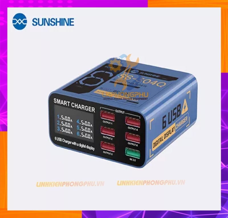 Bộ Sạc USB 6 Cổng Test Dòng Sunshine SS 304Q