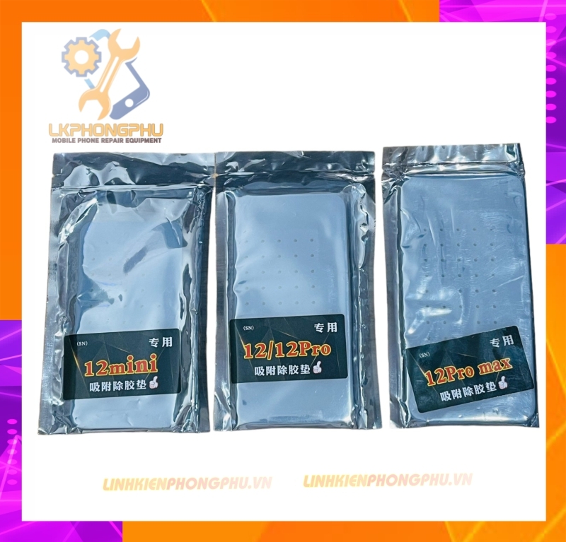 Đế Cao Su trắng dày ép kính màn hình IP : 12mini/12/12Pro/12Pro Max