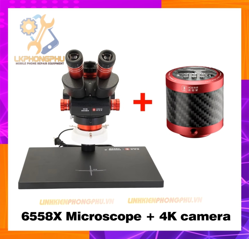 Kính hiển vi 3 mắt YCS 6558X ( Full Phụ Kiện ) - Chưa Kèm Cam