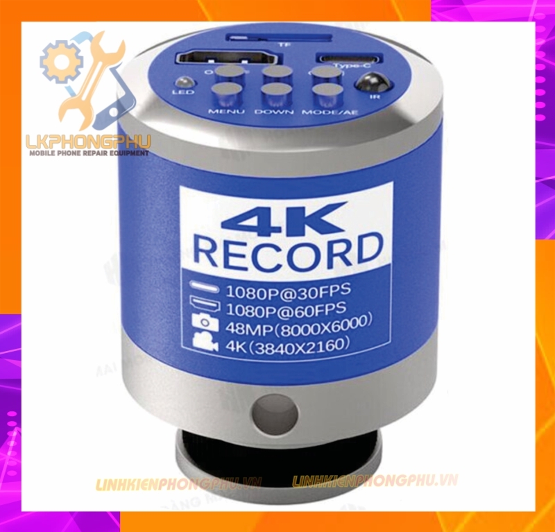 Camera 4K Record gắn kính hiển vi 3 Mắt
