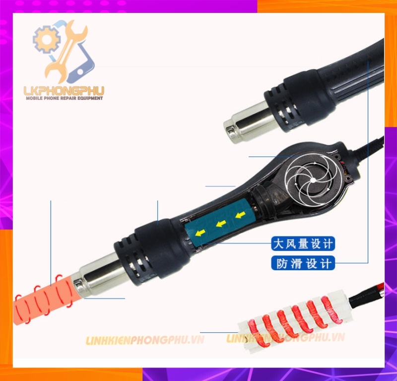 Máy Khò Aojiw H7 3 kênh nhớ kèm cổng USB 1000W / 100-500°C