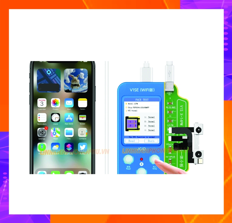 Cáp Sửa Face ID truyền thống JCID X - 12ProMax dùng cho V1s-V1se-V1sPro
