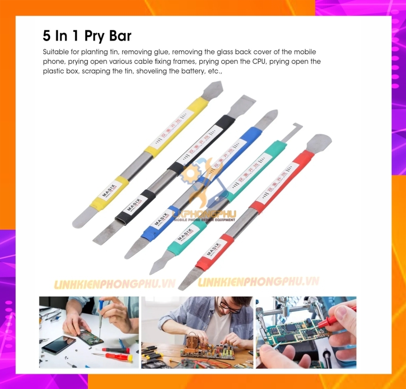 Bộ dao sửa ĐTDĐ - Laptop - LCD đa năng 5 món làm IC MaSix TE-020