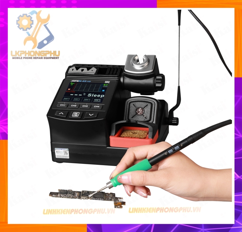 Máy Hàn AiFen A9 HD 2025 CS 180W Màn Hình Hiển Thị . Chế Độ Roc. Sóng Đo Nhiệt ( Kèm 3 Mũi Hàn )