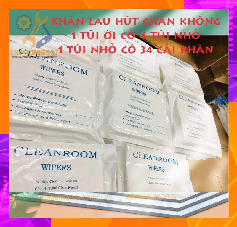 Khăn lau hút chân không 1 túi lớn có 4 túi nhỏ. 1 túi nhỏ có 34 cái khăn