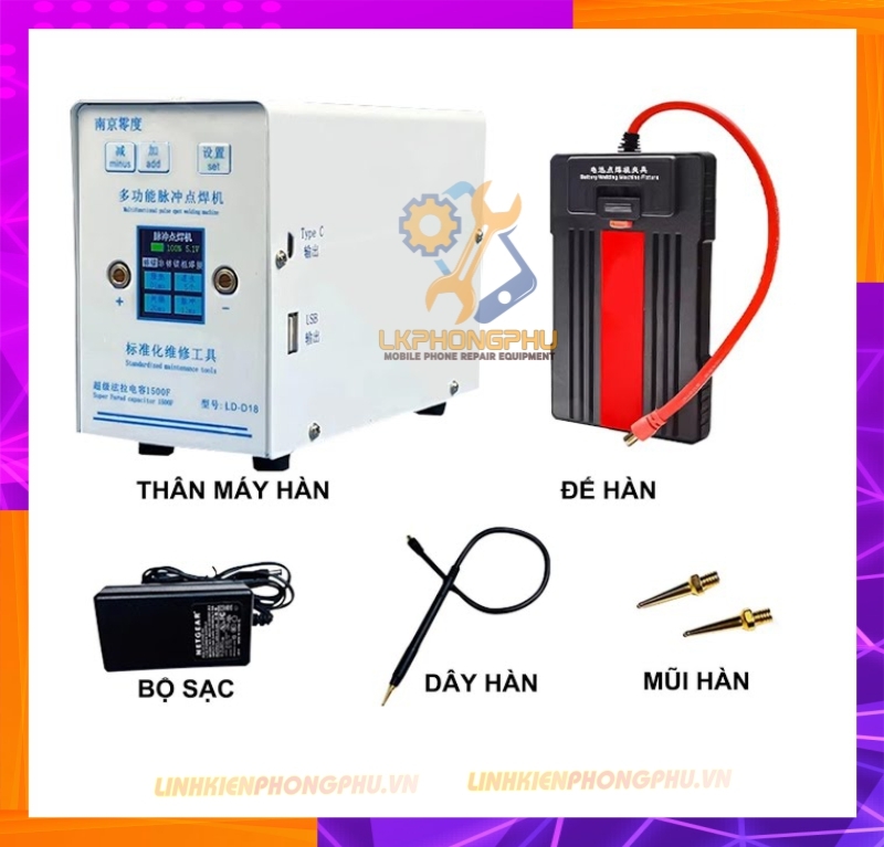 Máy Hàn Cell Pin Super Farad 1500F D18