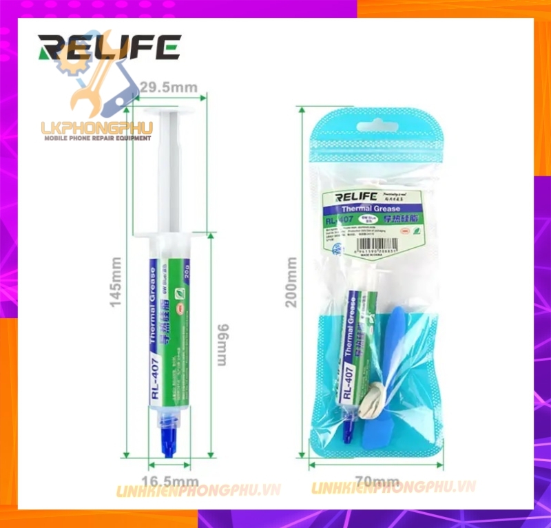 Keo Tản Nhiệt CPU cho điện thoại iPhone - Android All Smartphone Relife RL- 407 ( Đen, Hồng, Xanh )