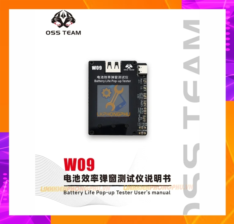 Box W09 PRO V3 OSSTeam Fix % pin không cần dùng cáp Fix 11-15Pro Max