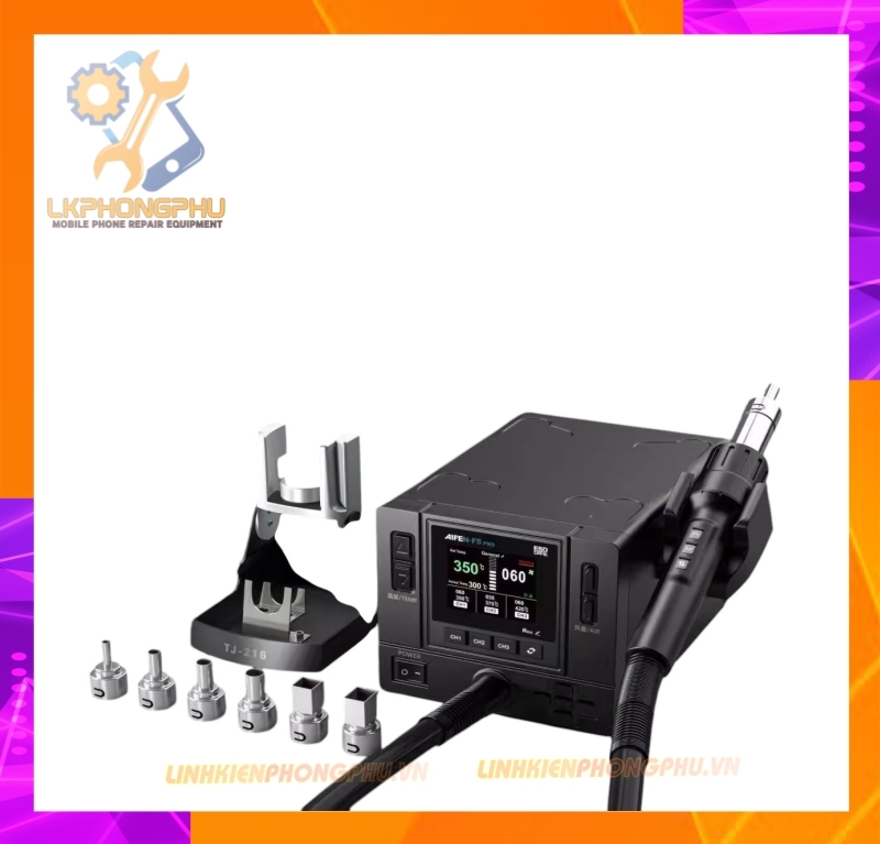 Khò AiFen F5Pro New 2025 CS1000W. Nhiệt 500 °C / Gió 160 Kèm 6 Đầu Khò