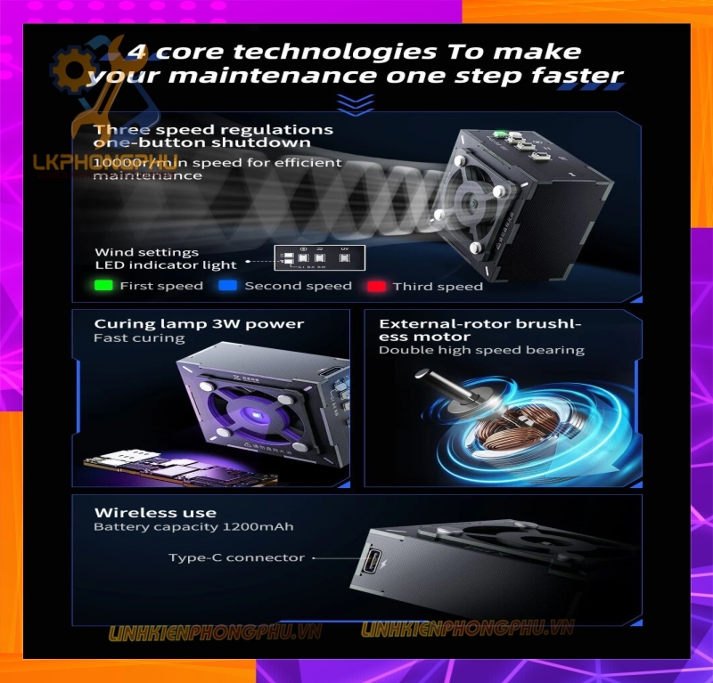 Quạt Hút Khói Kèm Đèn UV QIANLI MEGA-IDEA 2 in 1 Taichi Turbo