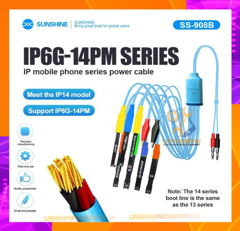 Dây cấp nguồn iPhone 6G - 14ProMax Sunshine SS-908B