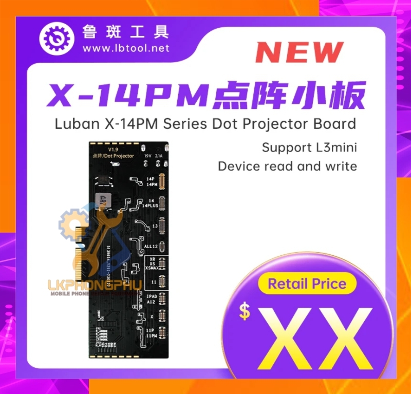 Box Luban L3mini sửa Pin, sửa Face , sửa Camera, Truetone....
