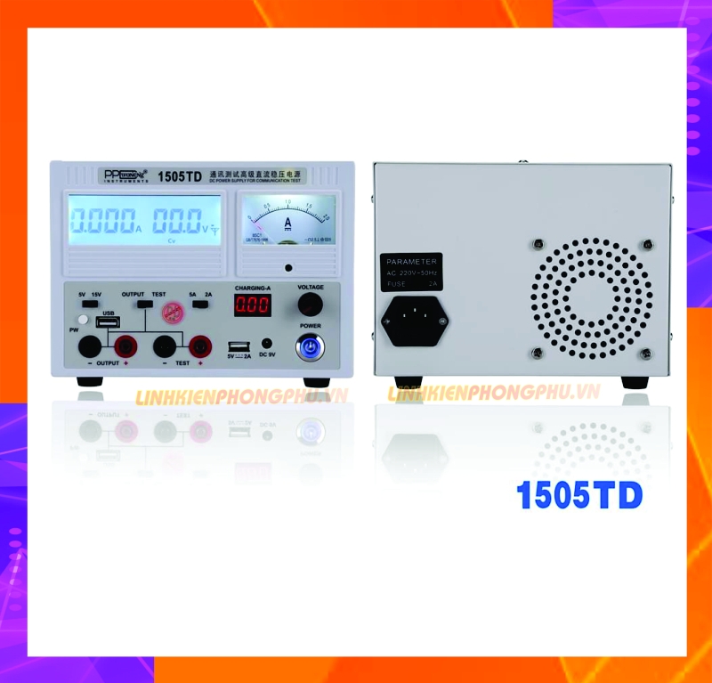 Máy cấp nguồn PPDWoNeNg 1505TD 15V-5A ( Kim và Số )