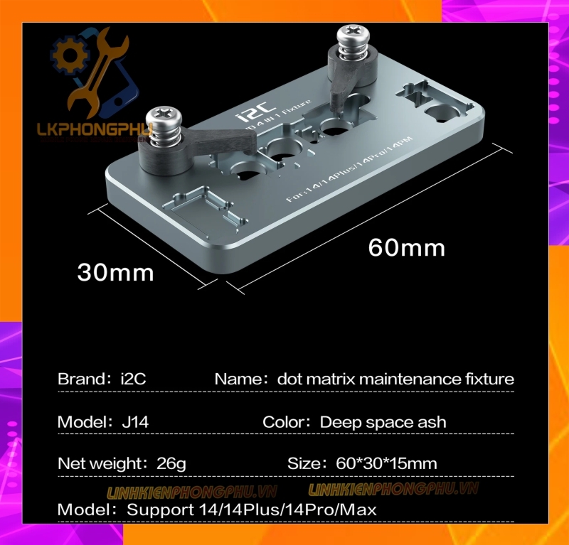 Đế Canh Đế Kẹp Sửa Chữa Face ID i2c J13: X-13ProMax / J14 : 14 Series