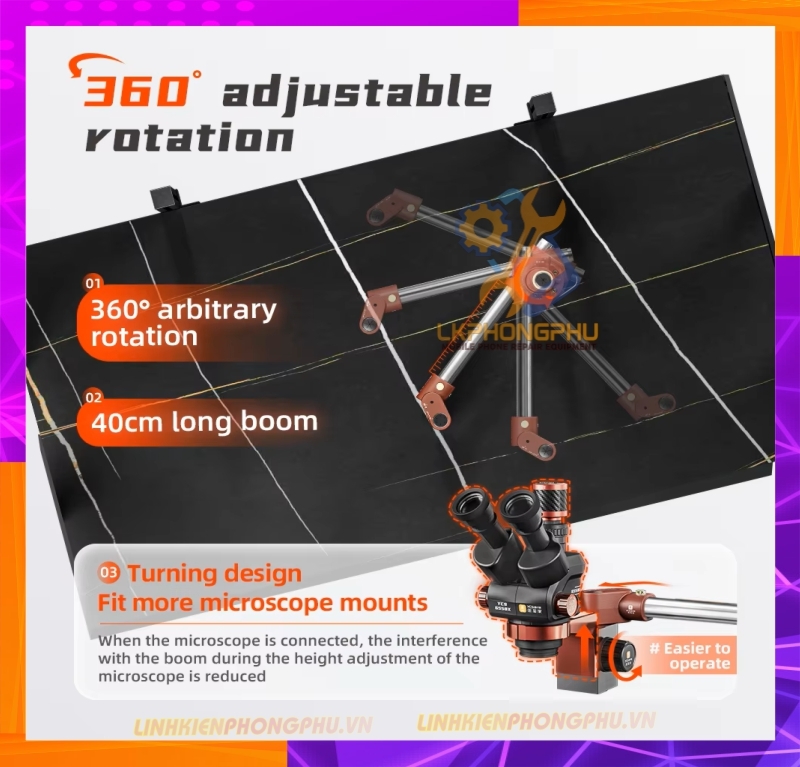 Giá đỡ kính hiển vi xoay 360° YCS Dragon ARM 