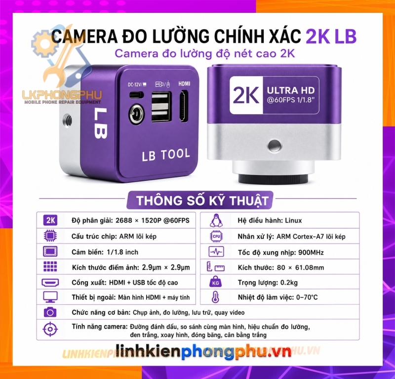 Camera HDMI Luban 2K 60FPS HD