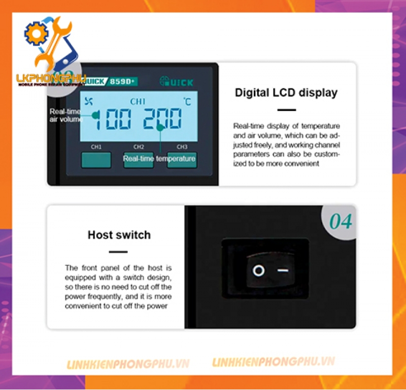 Máy Khò điện tử Quick 859D+ CS580W