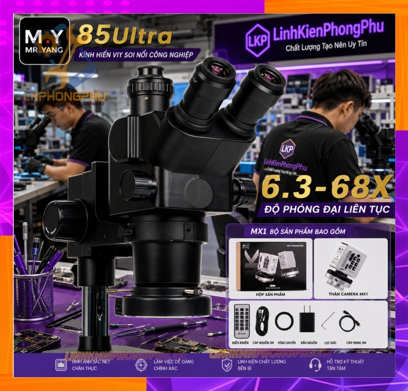 Mr.Yang MY-85 Ultra (hay YCS Mr.Yang 85 Ultra) Dòng kính hiển vi soi nổi 3 mắt chuyên nghiệp