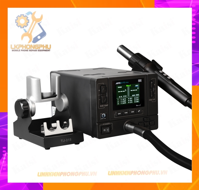 Khò AiFen F5Pro New 2025 CS1000W. Nhiệt 500 °C / Gió 160 Kèm 6 Đầu Khò