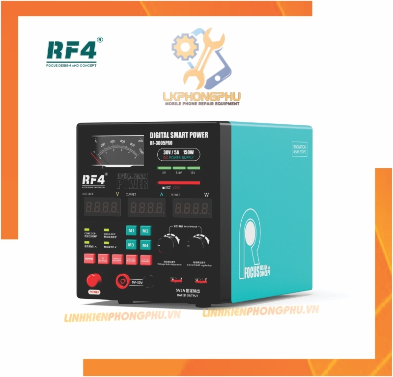 Máy Cấp Nguồn RF4 3005D Pro Kim và Số CS150W 30V5A
