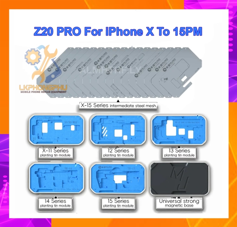 Bộ khuôn kèm vỉ làm chân viền Mijing Z20Pro All iPhone X-16ProMax