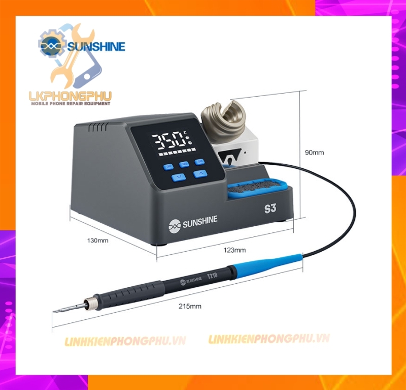 Máy Hàn Sunshine S3 C210 lên nhiệt nhanh. 3 kênh nhớ ( Kèm mũi C210 Cắt )
