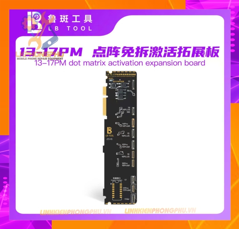 Cáp sửa Face ID khò hàn không tách thấu (không tách đế lăng kính) từ iPhone 13 đến iPhone 17