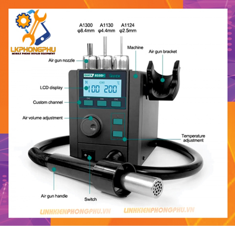 Máy Khò điện tử Quick 859D+ CS580W