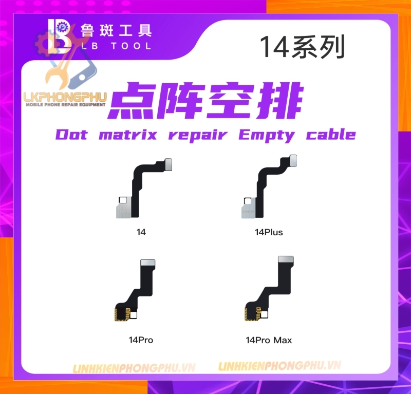 Cáp sửa Face ID khò hàn không tách thấu (không tách đế lăng kính) từ iPhone 13 đến iPhone 17