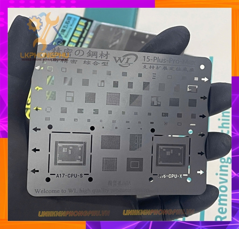 Vỉ làm chân IC WL Thép Đen Xịn iPhone 15 Series và iPhone 16 Series