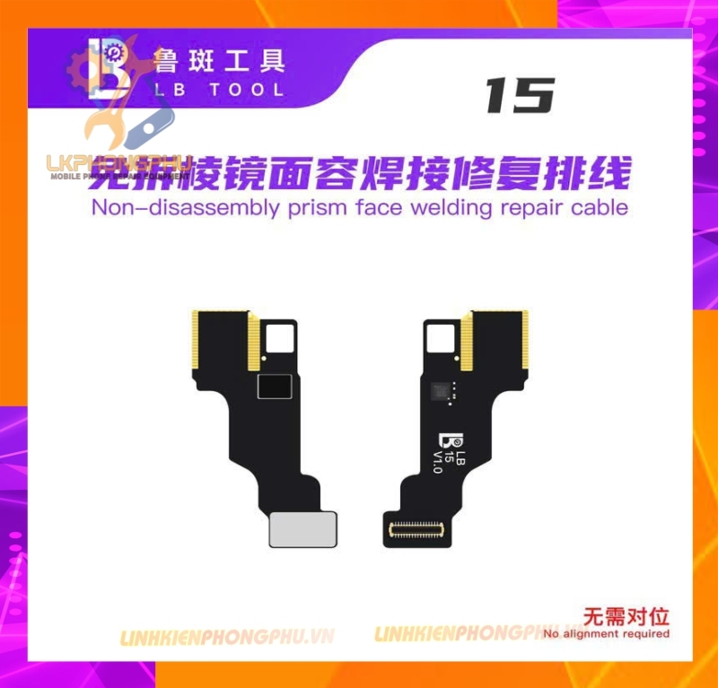 Cáp sửa Face ID khò hàn không tách thấu (không tách đế lăng kính) từ iPhone 13 đến iPhone 17