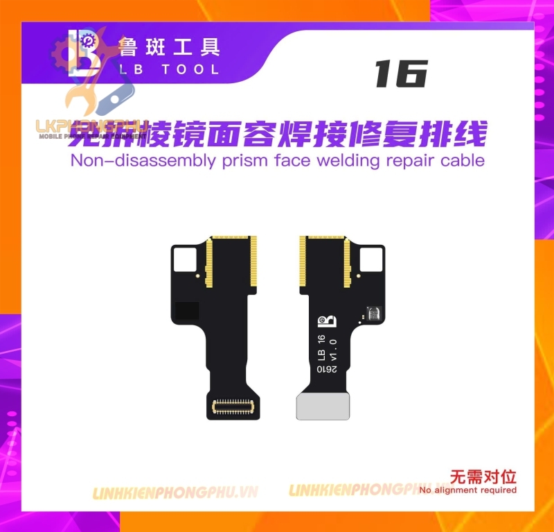 Cáp sửa Face ID khò hàn không tách thấu (không tách đế lăng kính) từ iPhone 13 đến iPhone 17