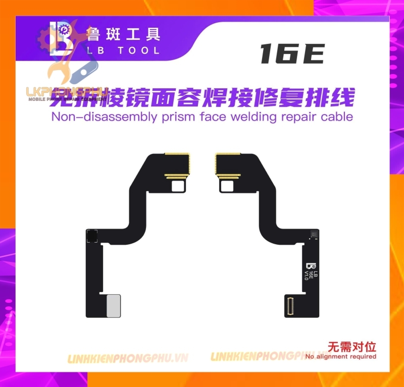 Cáp sửa Face ID khò hàn không tách thấu (không tách đế lăng kính) từ iPhone 13 đến iPhone 17