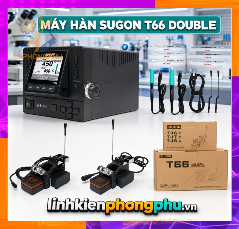 Máy Hàn 2 Tay Sugon T66 CS 230W ( 2 Tay C210 và C245 Kèm 6 mũi )