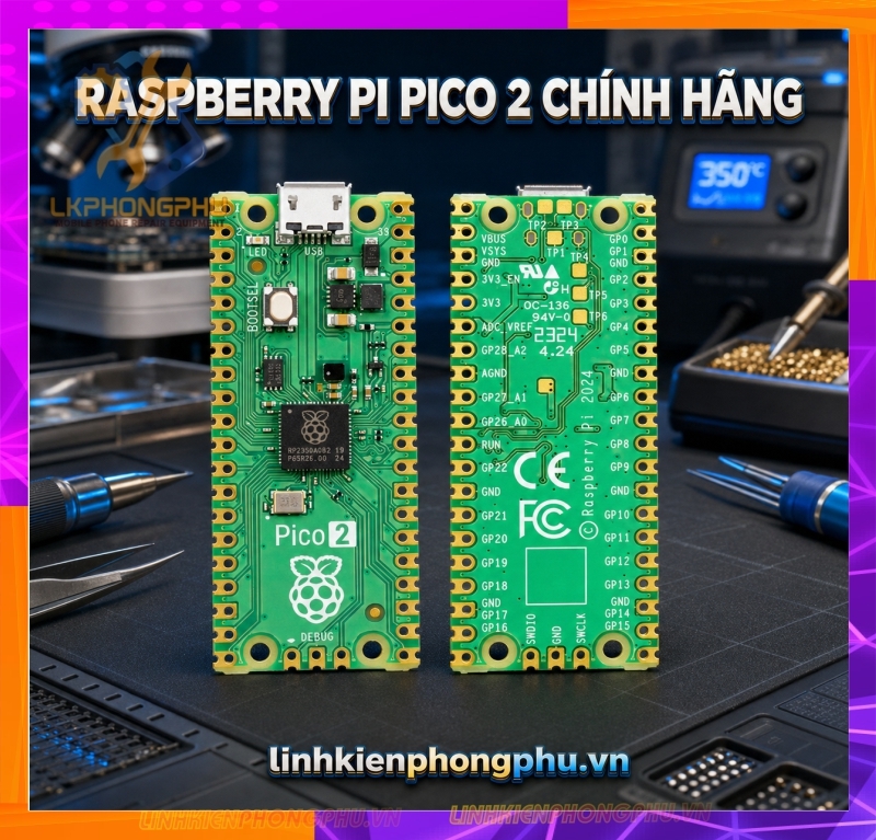 Mạch Bypass A12/A13 WaveShare RP2350-USB-A- Raspberry Pico 2 (Micro và Type C) - RP2350 Zero Mini