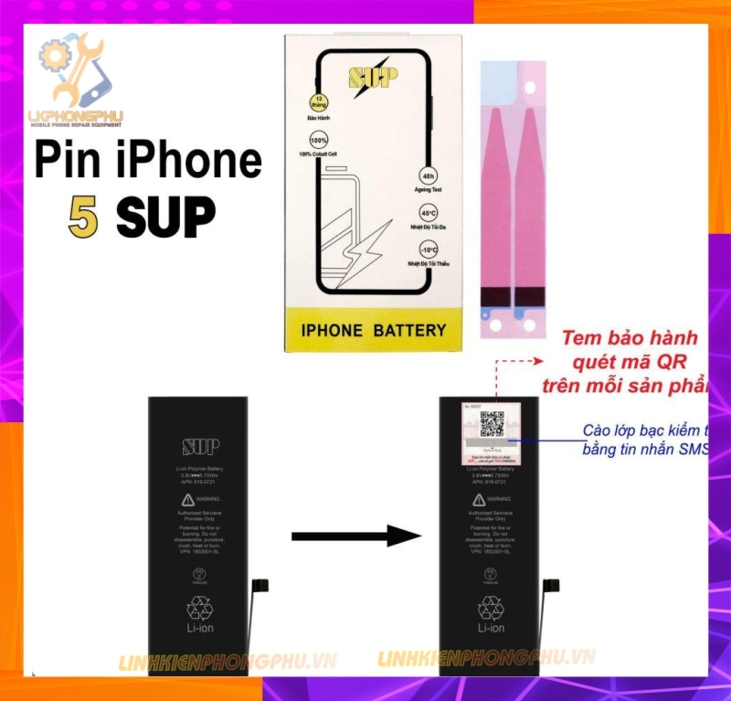 Pin iPhone  5G SUP – 1440mAh
